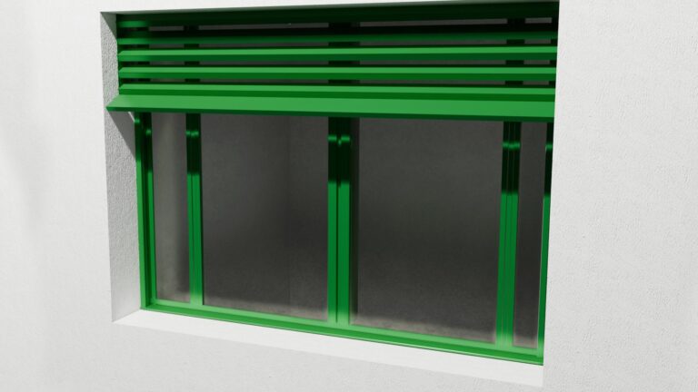 Vue réaliste d'un Brise soleil fixe.